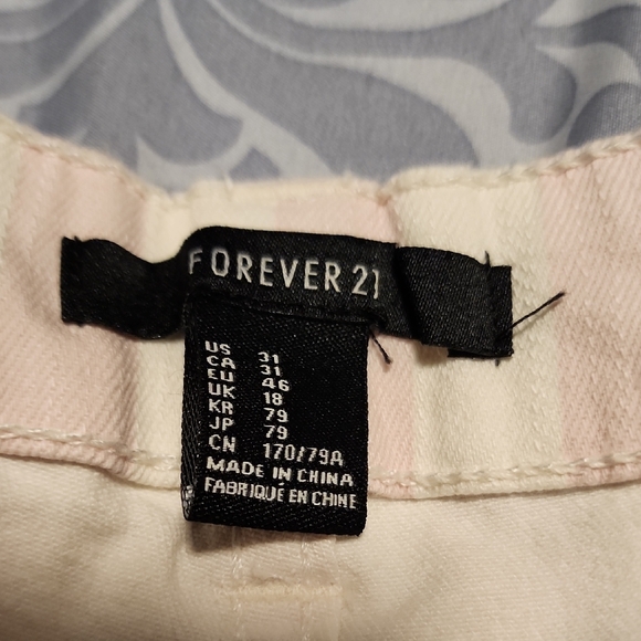 Striped Light Pink Women's Shorts - Picture 2 of 4